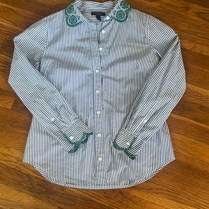 J Crew Eyelet Detail Button Down 6